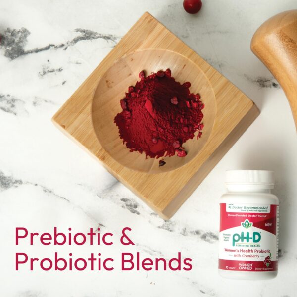 Etiqueta de suplemento pH-D salud femenina 30 cápsulas