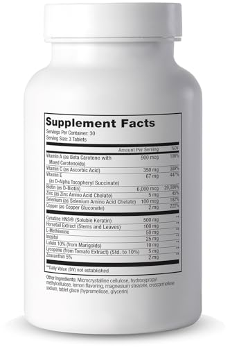 Etiqueta suplemento piel cabello uñas Cooper Complete con biotina