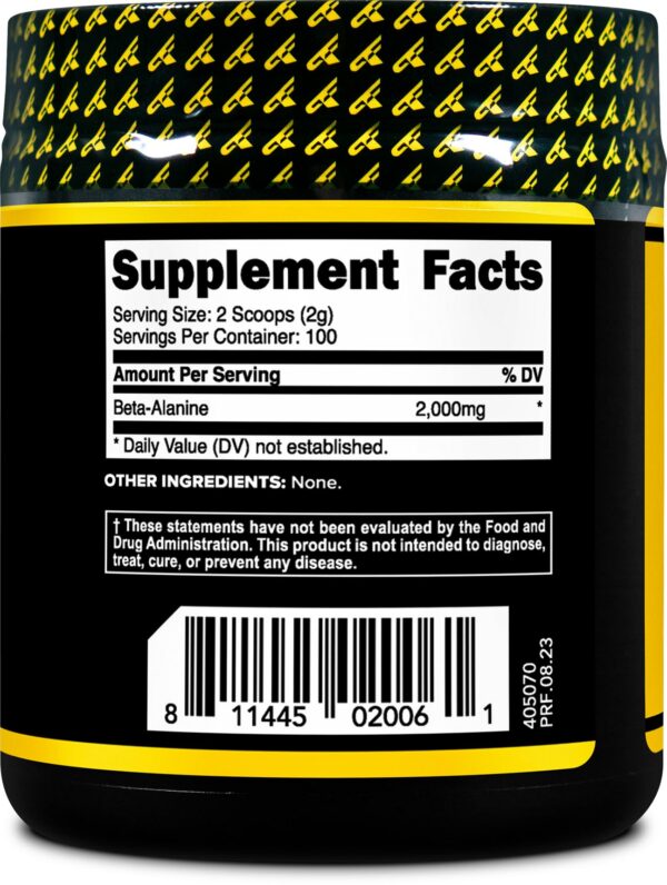 Etiqueta suplemento polvo beta alanina Primaforce fitness natural