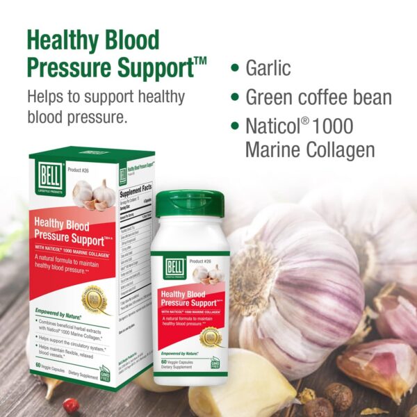 Etiqueta frontal suplemento presión arterial Bell extractos naturales