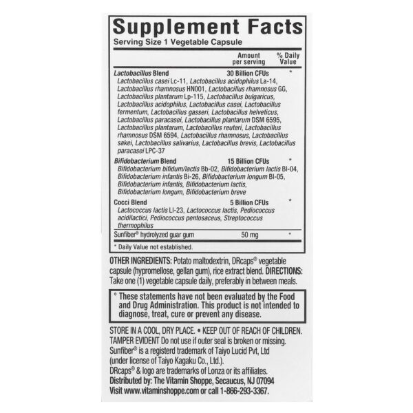 Etiqueta del suplemento ProBioCare probiótico mujeres