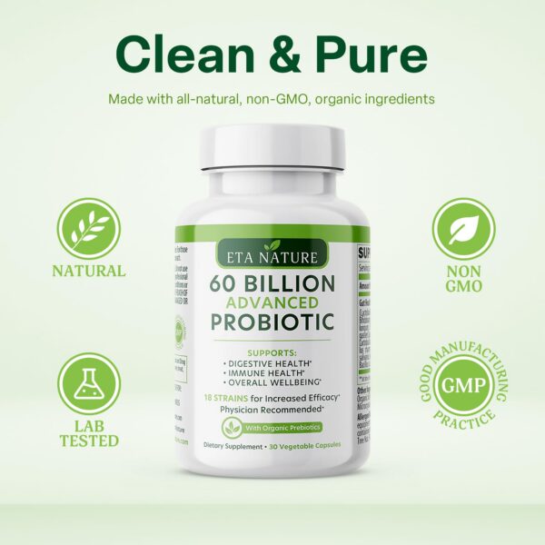 Version 1.0.0 Etiqueta del suplemento probiótico para hombres ETANATURE