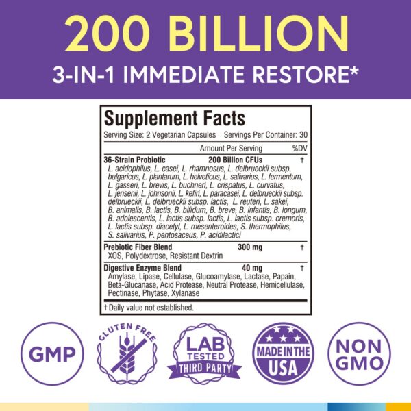 Etiqueta suplemento probióticos Terranics 36 cepas