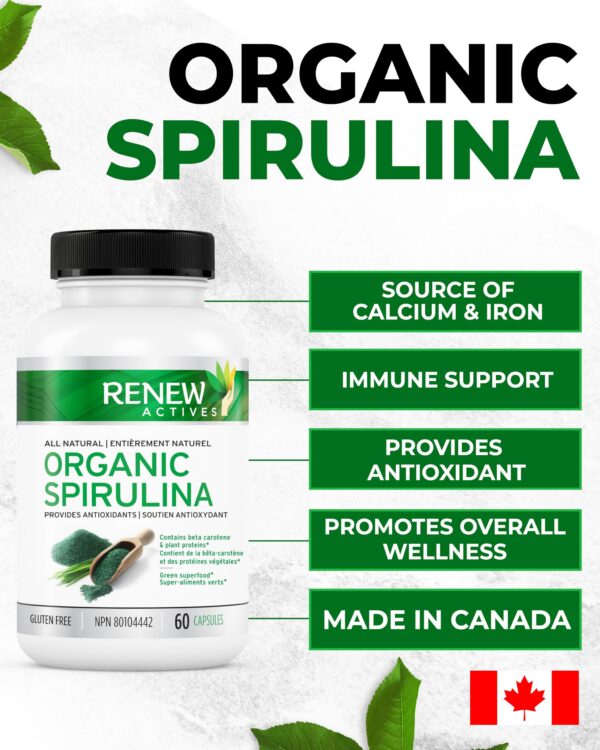 Etiqueta de suplemento Renew Actives Spirulina