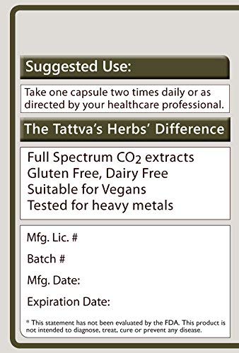 Version 1.0.0 Etiqueta suplemento Tattva's Herbs Amla vitamina C 240 cápsulas