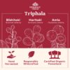 Etiqueta suplemento Triphala Organic India para digestión