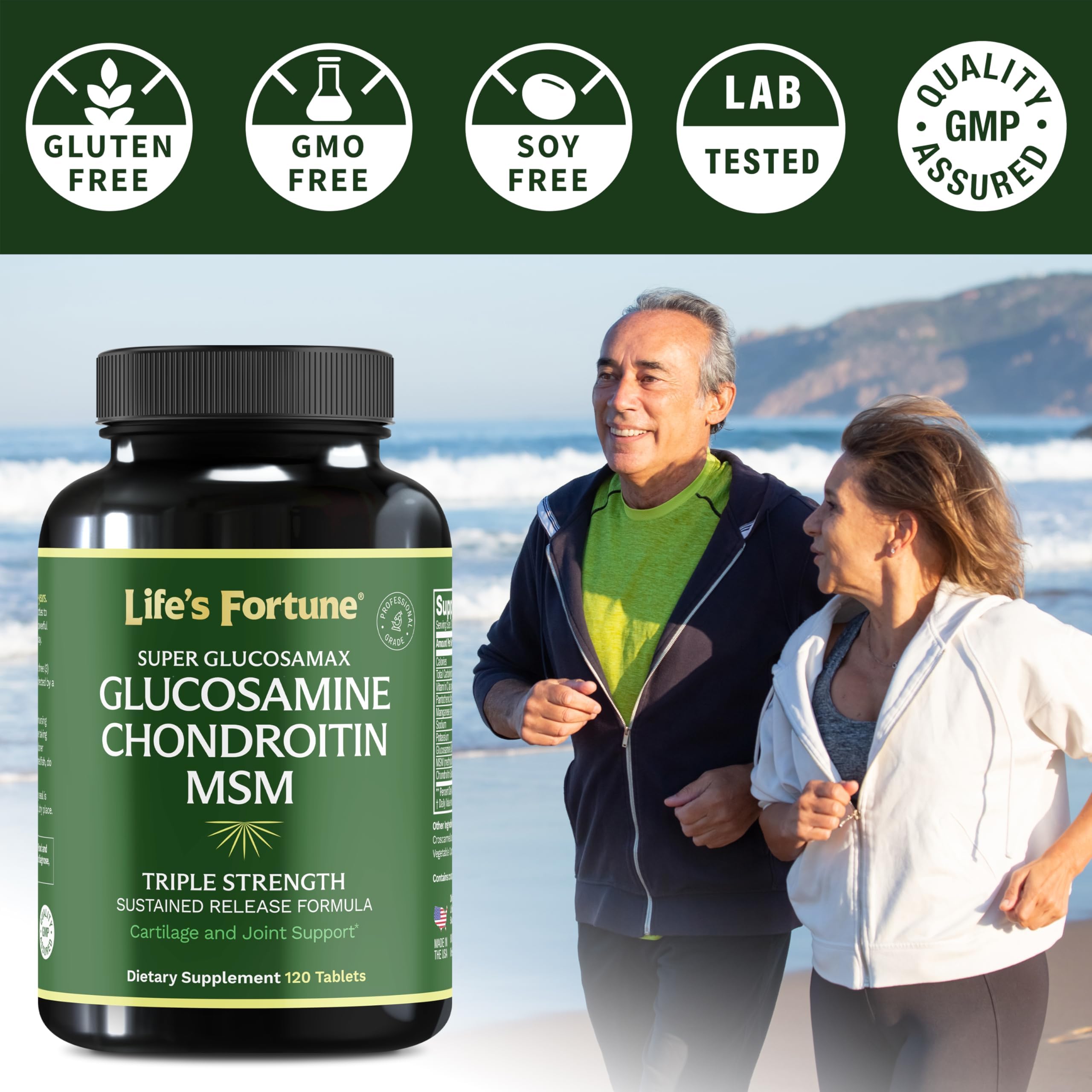 Life's Fortune Glucosamine Chondroitin MSM, 1000 mg