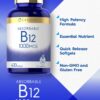 Etiqueta suplemento vitamina B12 absorbible de Carlyle