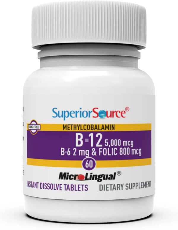 Etiqueta suplemento vitamina B12 metilcobalamina Superior Source