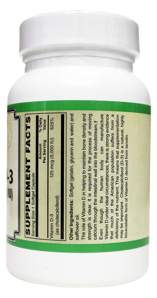 Etiqueta suplemento vitamina d-3 5000 ui lanolina