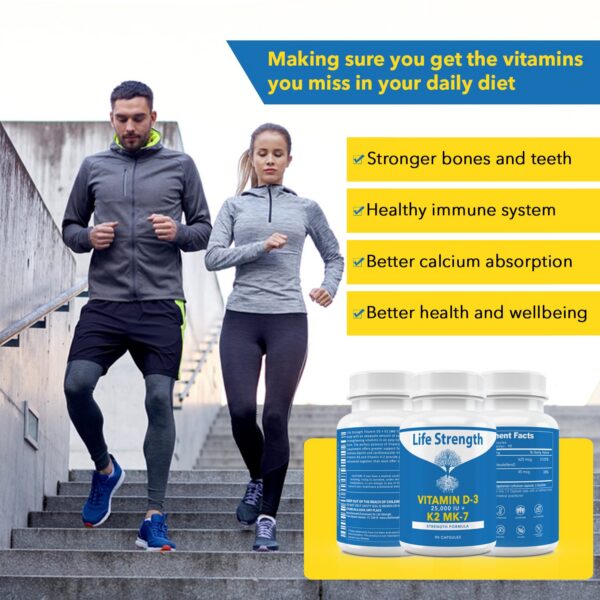 Etiqueta de suplemento vitamina K2 MK7 + D3 LifeStrength