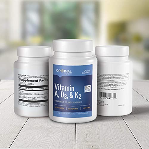 Etiqueta suplemento vitaminas adk OptimalHealth dosis diaria