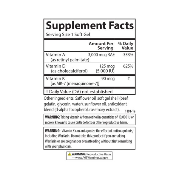 Version 1.0.0 Etiqueta suplemento vitamínico carlson vitaminas a d3 k2