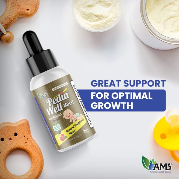 Etiqueta suplemento vitaminico infantil America Medic & Science