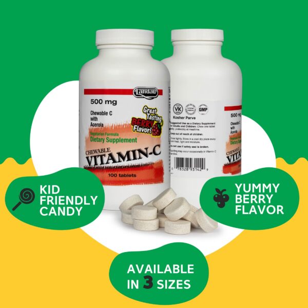 Etiqueta suplemento Landau vitamina C caramelo masticable