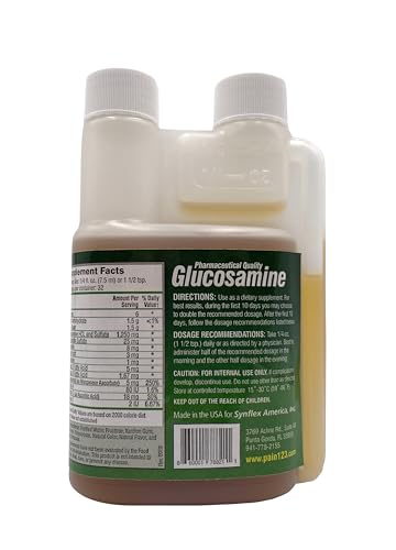 Version 1.0.0 Etiqueta del suplemento líquido Synflex para articulaciones