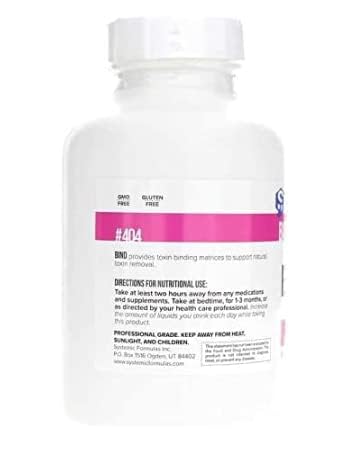 Etiqueta suplemento Systemic Formulas Bind limpieza cuerpo