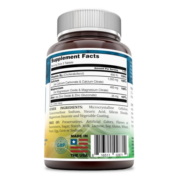 Etiqueta Nutri Essentials tabletas calcio magnesio zinc