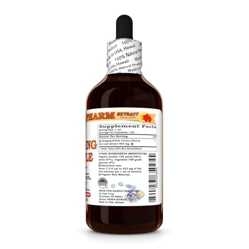 Etiqueta de tintura de hoja seca de ortiga natural