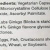 Etiqueta trasera extracto Ginkgo Biloba Olympian Labs 60 caps