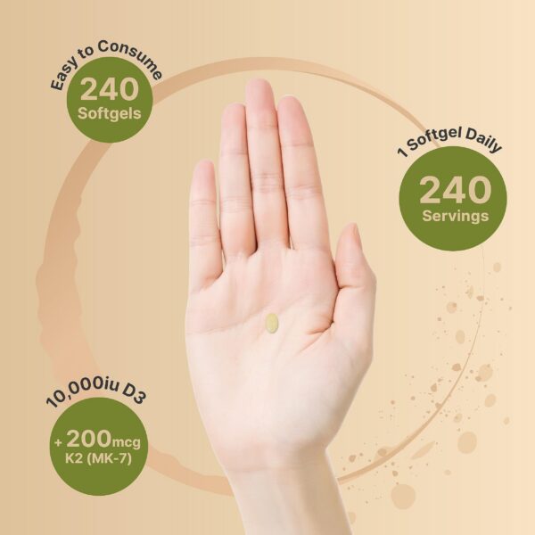 Etiqueta trasera NatureBell vitamina d3 k2 información