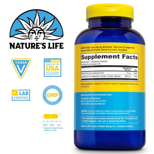 Etiqueta frontal del envase Nature’s Truth Magnesium 400 mg