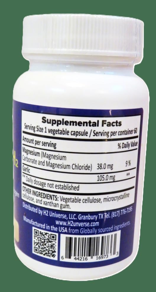 Etiqueta True Nano H2 con ajo suplemento antioxidante