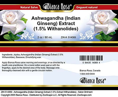 Version 1.0.0 Etiqueta ungüento de Ashwagandha Bianca Rosa