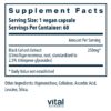 Etiqueta Vital Nutrients Cohosh Negro 250mg suplemento menopausia