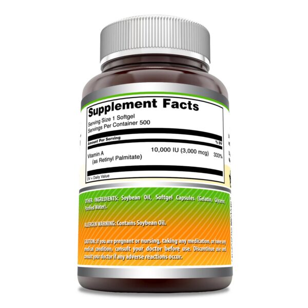 Etiqueta suplemento vitamina A Amazing Formulas sin gluten