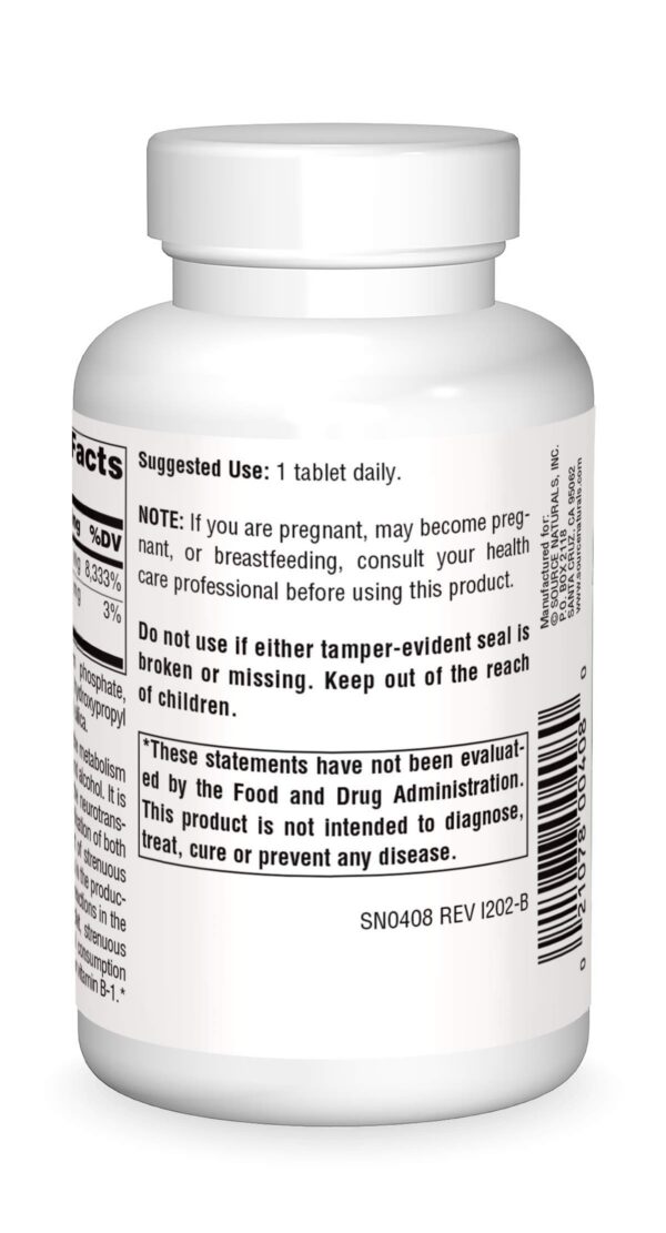 Etiqueta de vitamina B-1 tiamina 100 mg