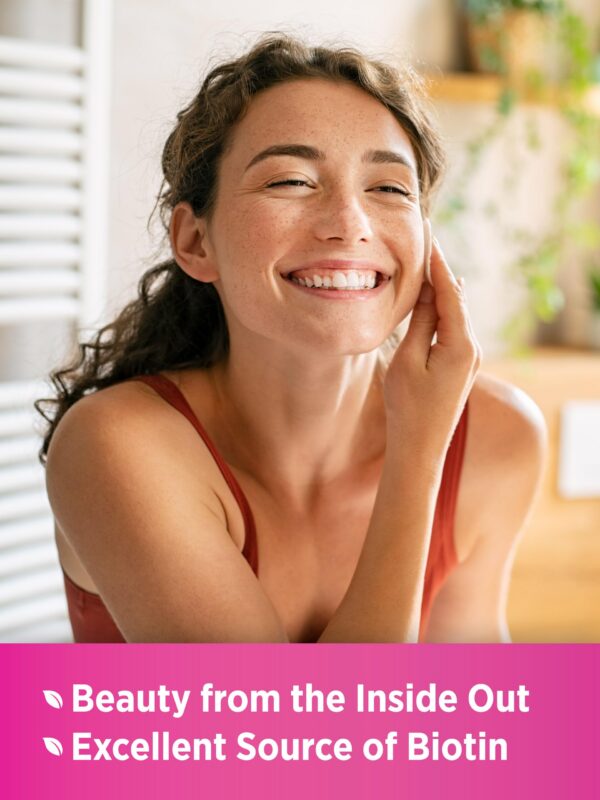 Etiqueta vitamina Nature's Truth cabello piel uñas 5000 mcg biotina