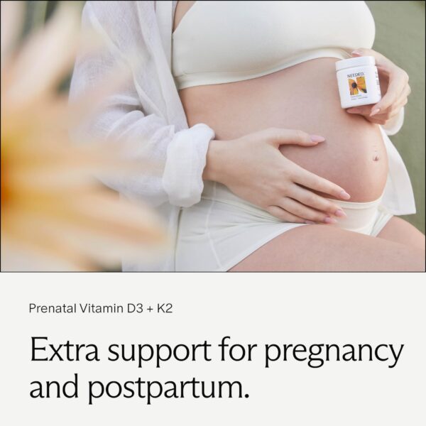 Etiqueta vitamina prenatal Needed D3 K2