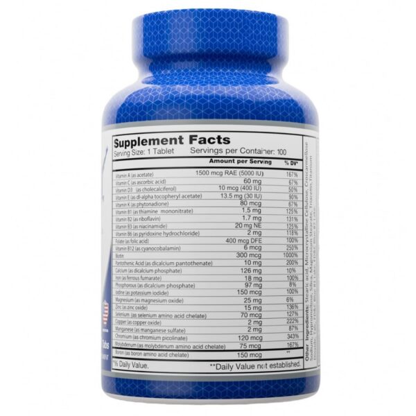 Etiqueta de vitaminas y minerales