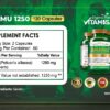 etiqueta vitaminas orgánicas Anamu 1250 mg 2 botellas