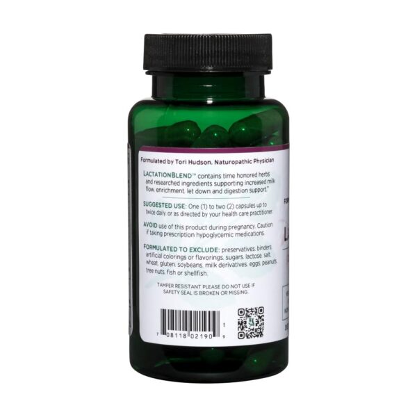 Etiqueta de suplemento Vitanica LactationBlend ingredientes naturales