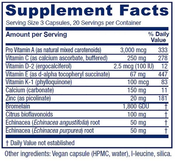 Version 1.0.0 Etiqueta de Vitanica Opti-Recovery con información para cuidado post operatorio