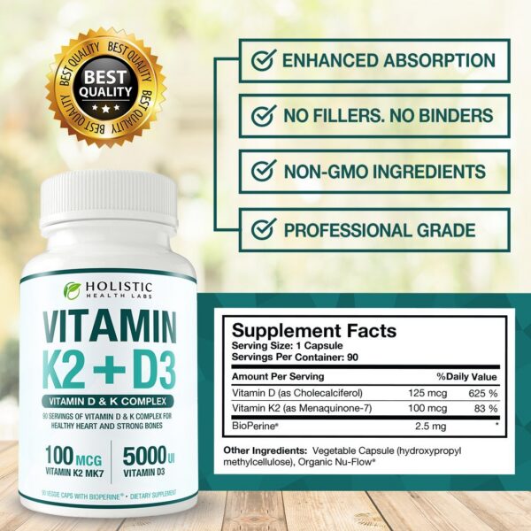 Etiqueta Wiseceutical Vitamina K2 + D3 y Saúco Orgánico