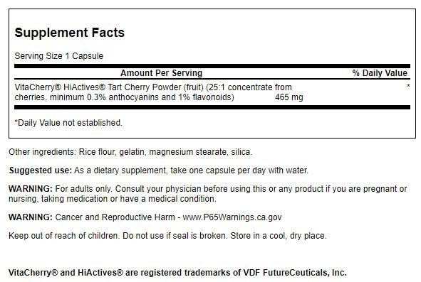 Version 1.0.0 Etiquetado suplemento Cereza Ácida para salud articular