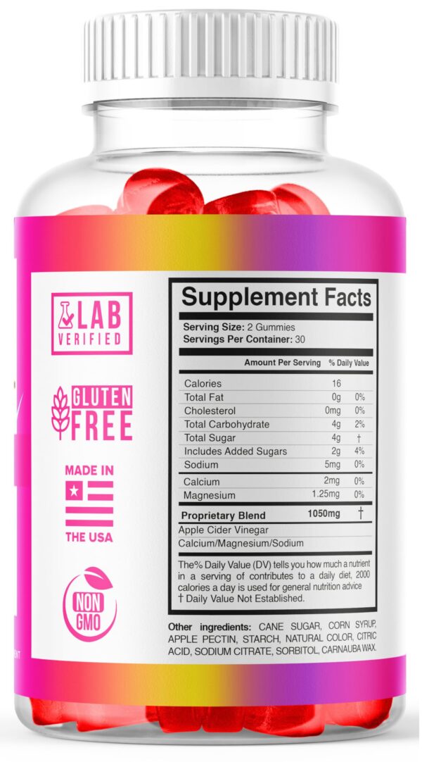 Etiquetas con detalles ingredientes gomitas K3 Mineral Keto