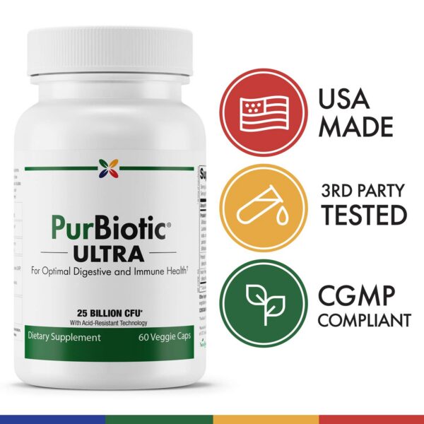 Etiquetas PurBiotic ULTRA Stop Aging Now 60 cápsulas