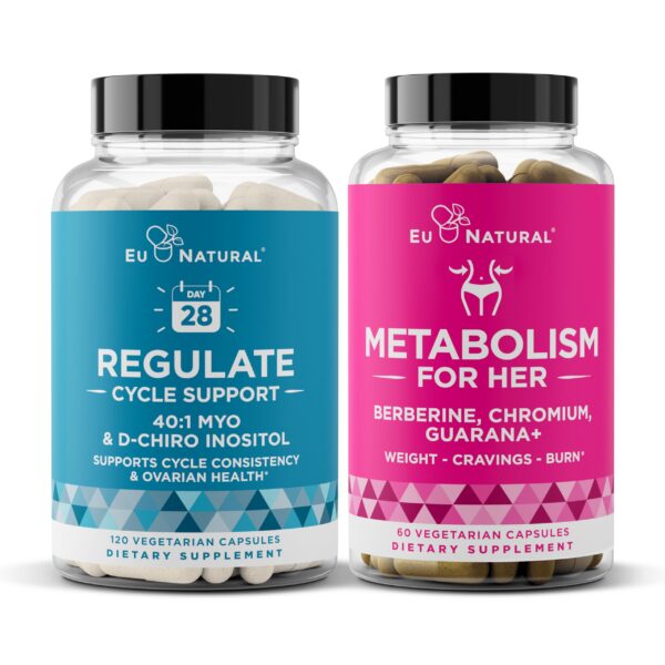 Frente del frasco Eu Natural Bundle para ciclo y metabolismo