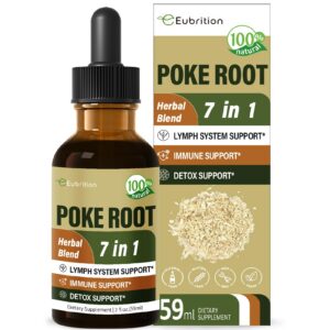 Eubrition gotas raíz de poke apoyo del sistema linfático 2oz