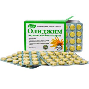 Frasco suplemento Evalar Gymnema Sylvestre e Inulina 100 tabletas