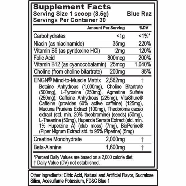 Etiqueta de EVL ENGN Pre Workout