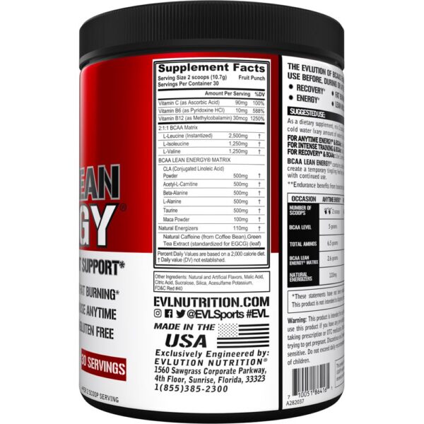Etiqueta EVL Lean Energy BCAA