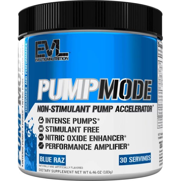 EVL PumpMode polvo preentrenamiento azul etiqueta