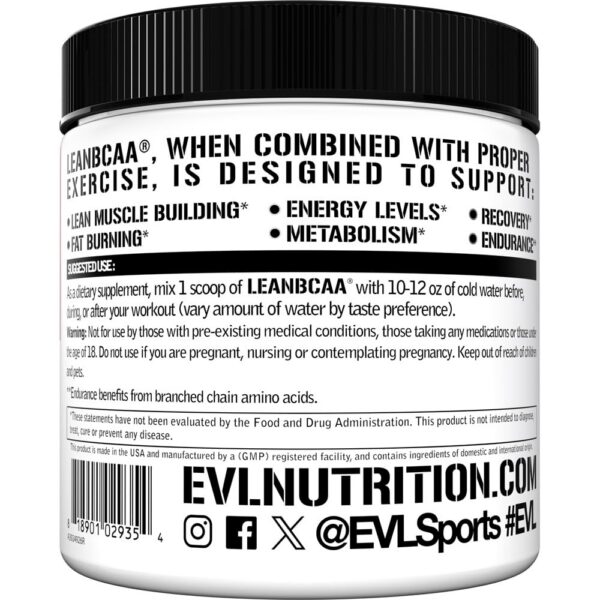 Frasco EVL Lean BCAA con CLA y L-carnitina