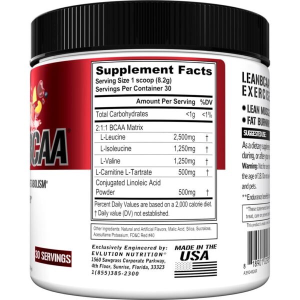 Version 1.0.0 Etiqueta de ingredientes EVL Lean BCAA