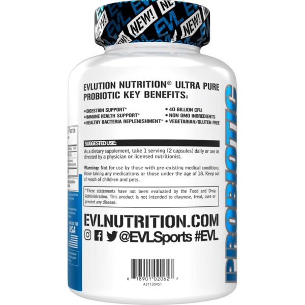 Cápsulas vegetarianas probiótico Evlution Nutrition